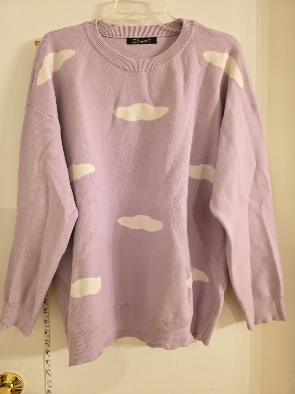 Lavender Cloud Pattern Sweater